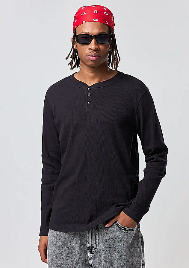 camiseta manga longa slim ribana
