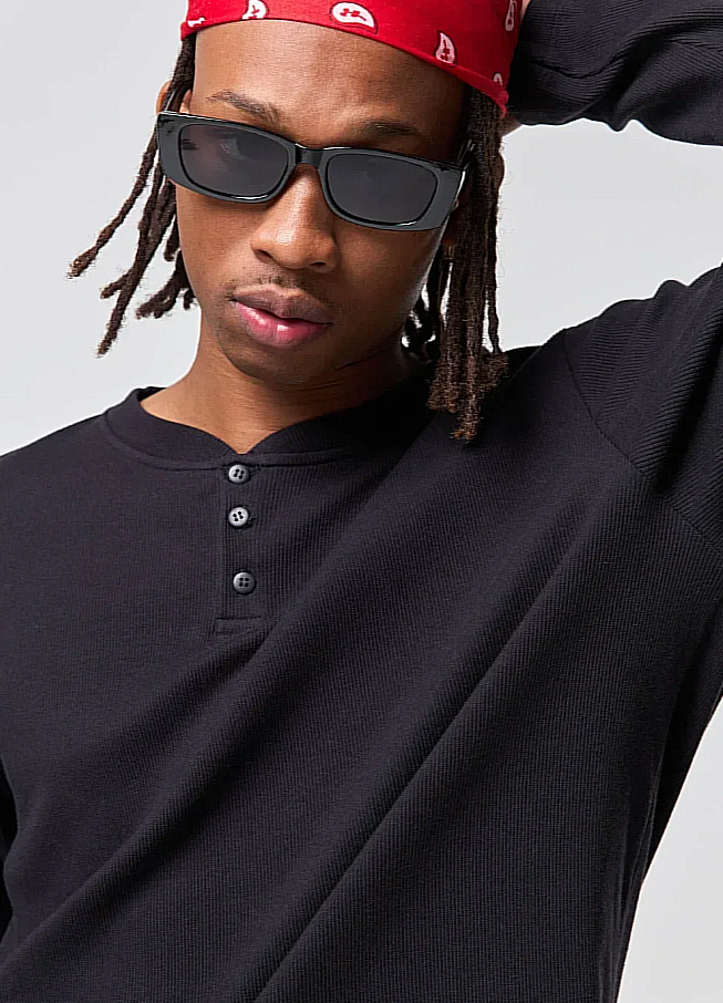 camiseta manga longa slim ribana