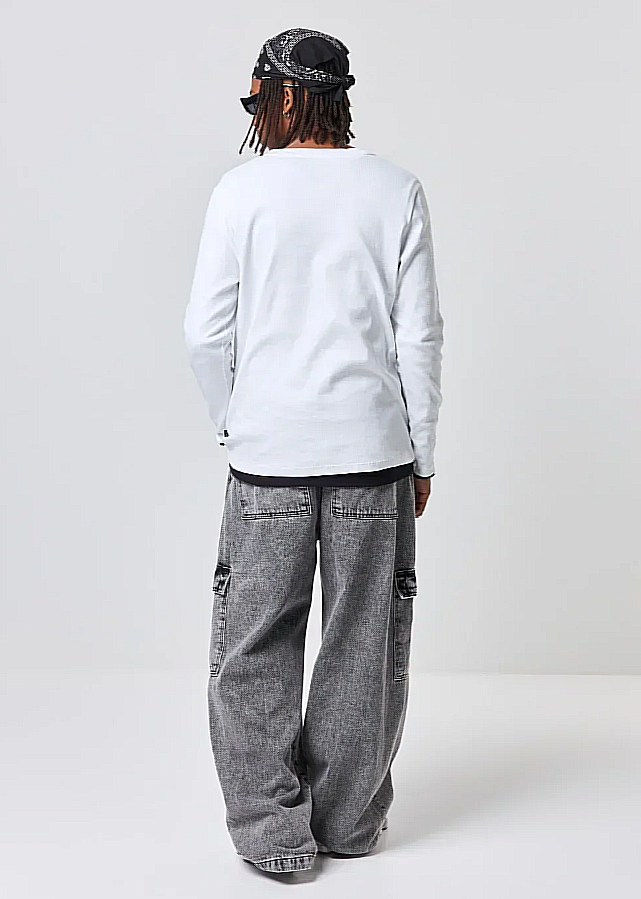 camiseta manga longa slim ribana