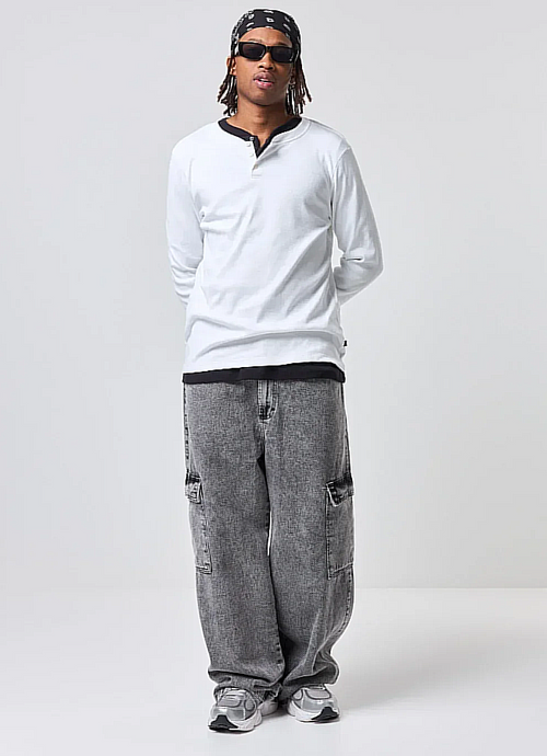 camiseta manga longa slim ribana