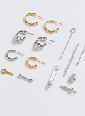 conjunto 3 argolas com pingentes