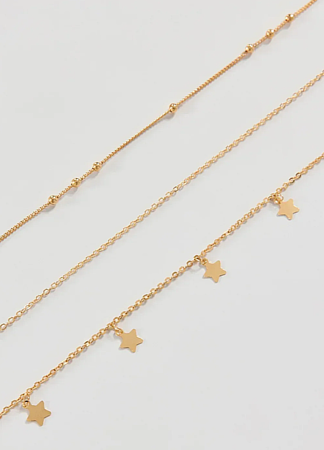 body chain dourada estrelas