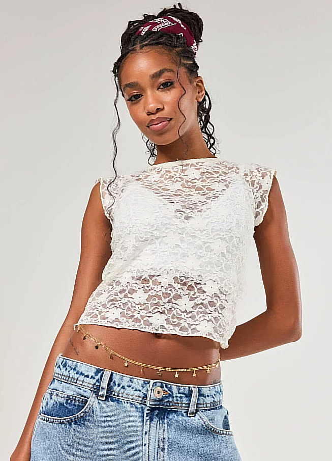 body chain dourada estrelas