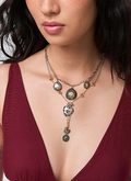 conjunto 2 colares mix prateado e dourado