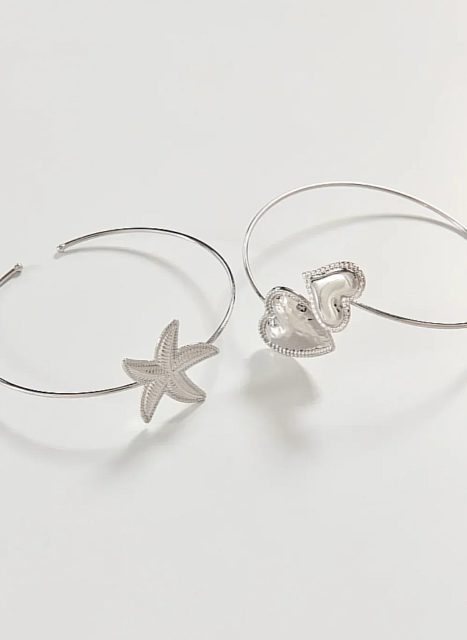 conjunto 2 braceletes prateados