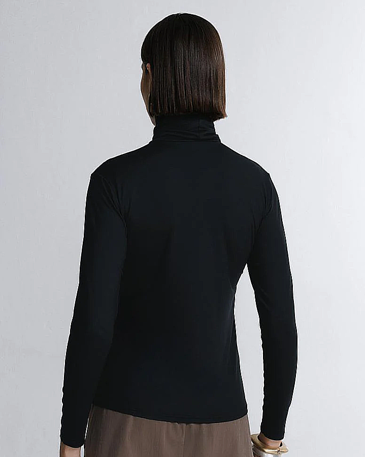 Urbanix Essential® Blusa Modal Gola Alta Manga Longa Feminina